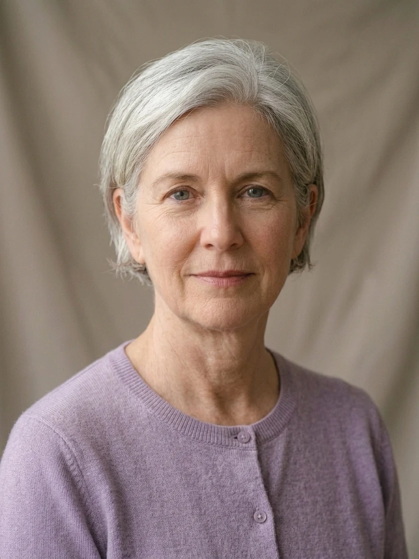 Silver Elegance — Natural baseline portrait before aesthetic guidance